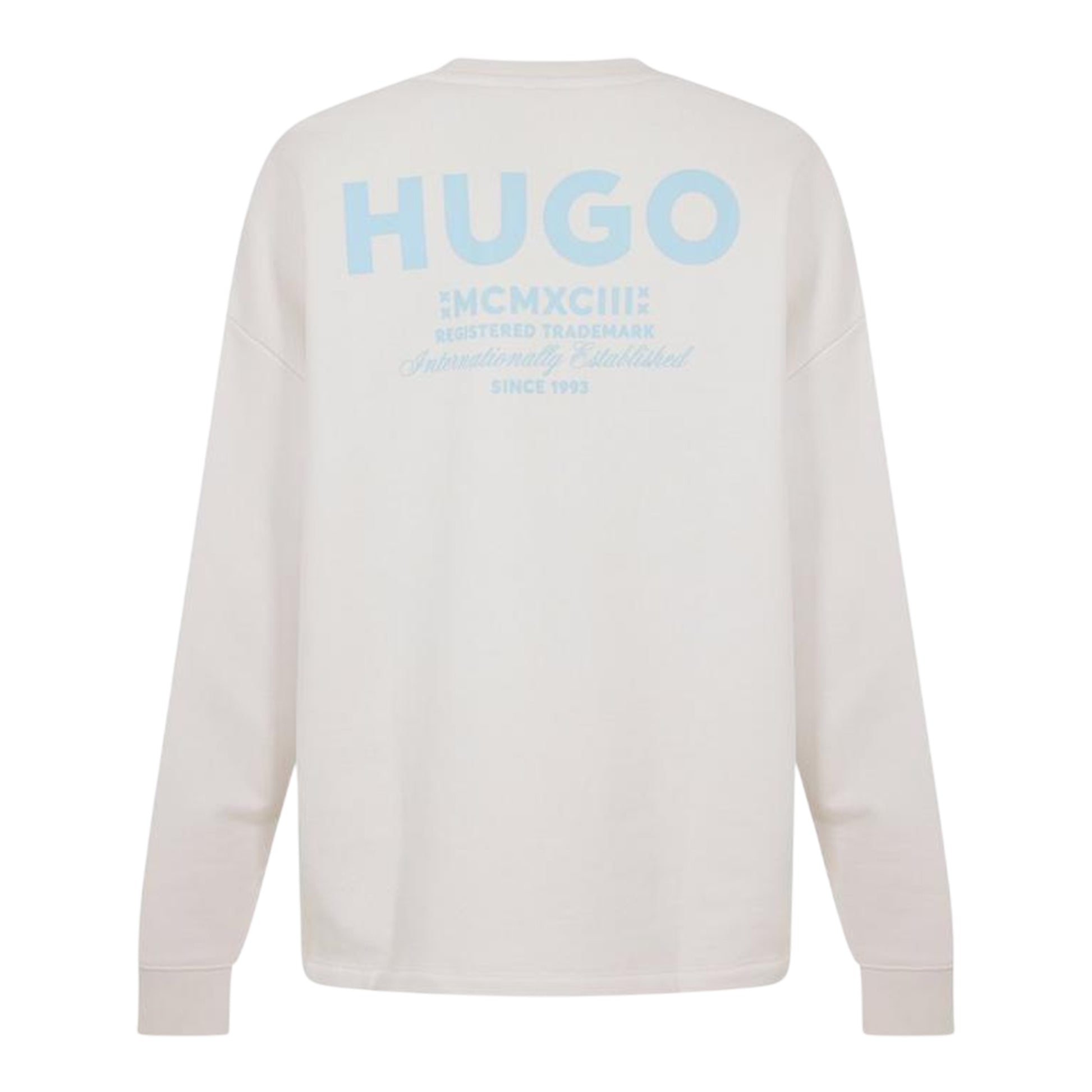 White - Back - Hugo Mens Naviu Back Print Sweatshirt