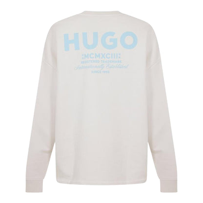 White - Back - Hugo Mens Naviu Back Print Sweatshirt