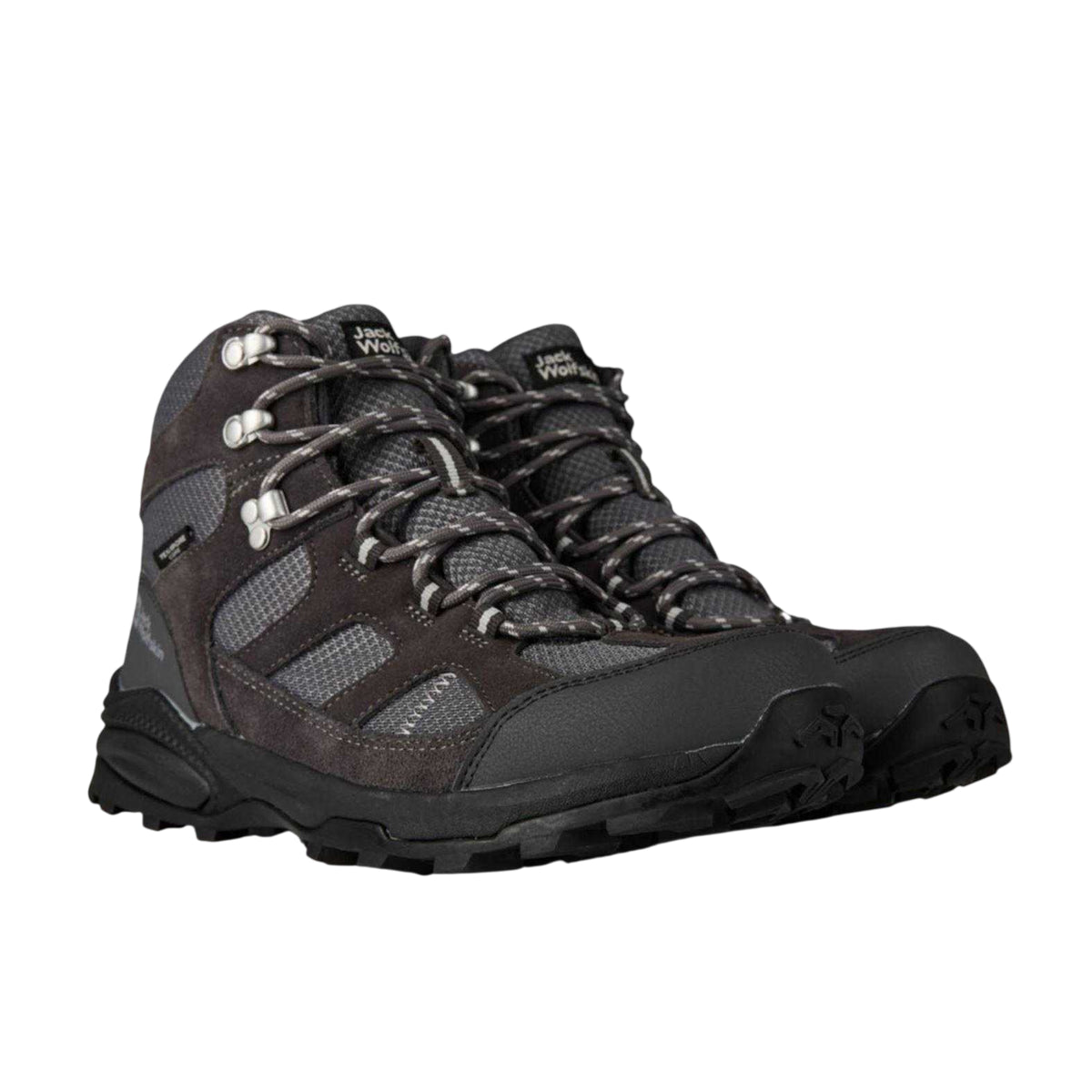 Black - Side - Jack Wolfskin Mens Leather Hiking Boots
