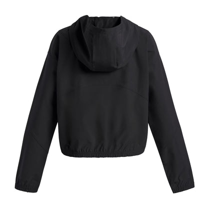 Black-White - Back - Under Armour Girls Rival Woven Windbreaker