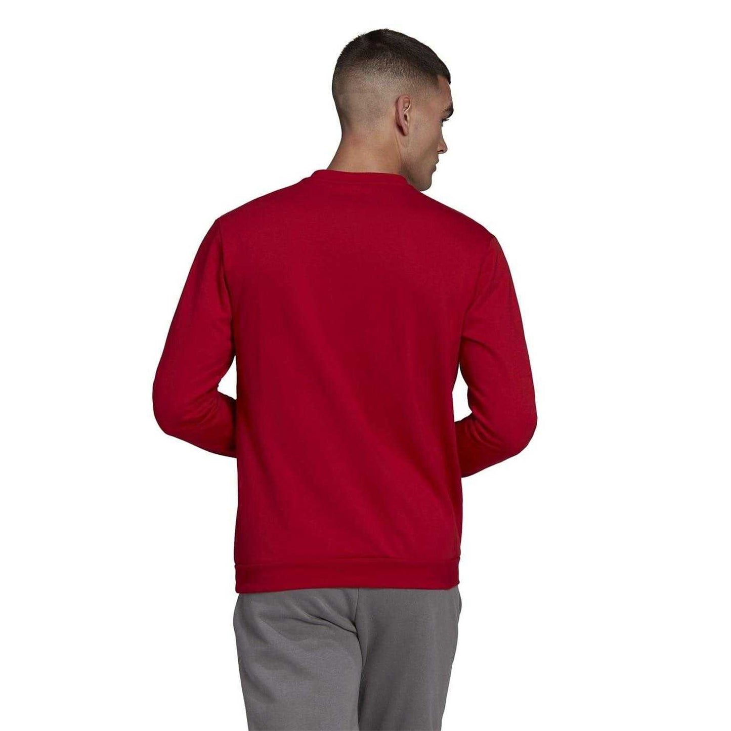 Team Power Red - Back - Adidas Mens Entrada 22 Ribbed Collar Sweatshirt