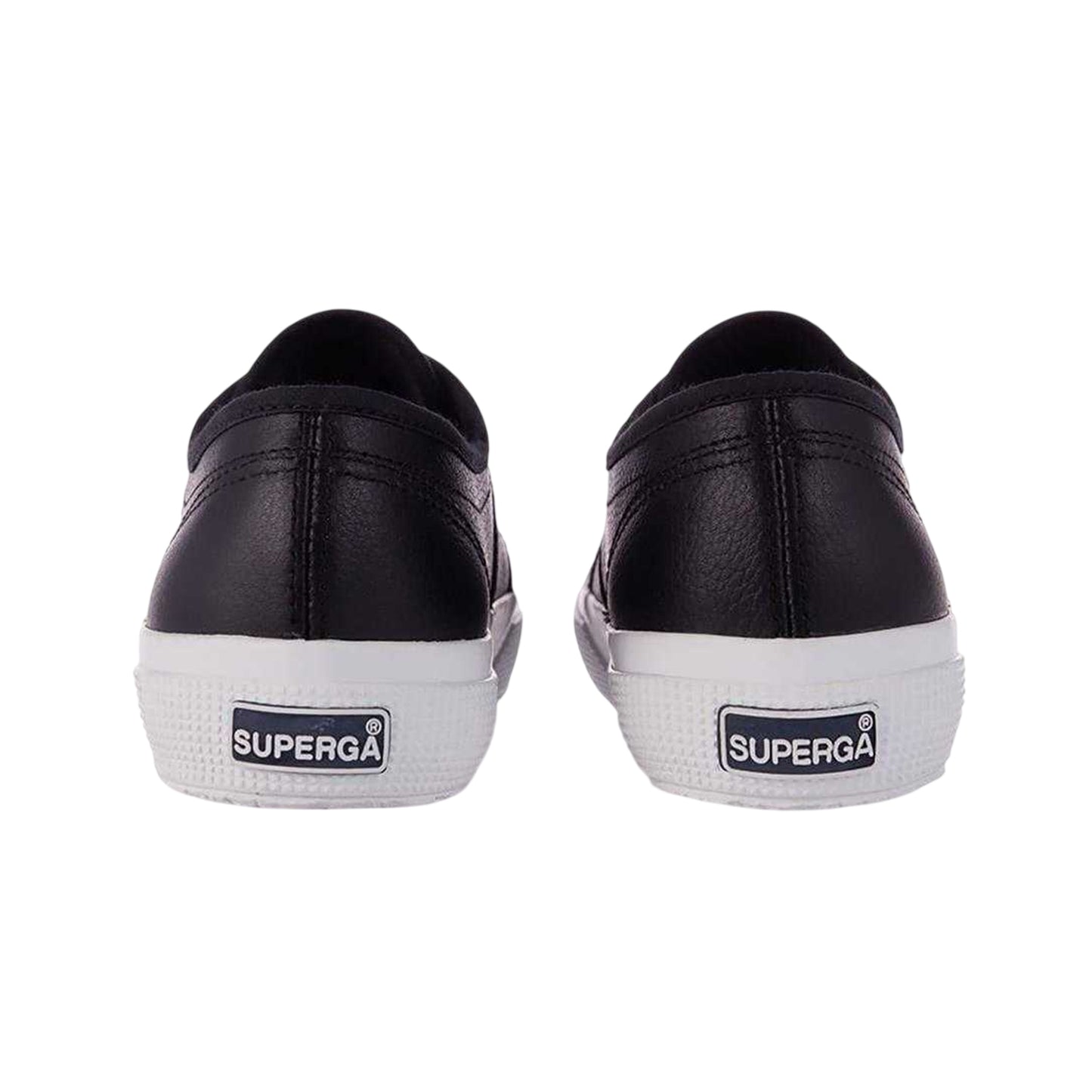 Black-White - Back - Superga Womens-Ladies 2750 Nappa Leather Trainers