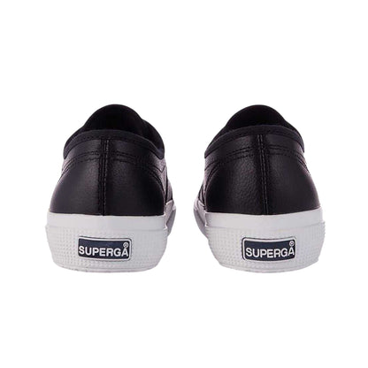 Black-White - Back - Superga Womens-Ladies 2750 Nappa Leather Trainers