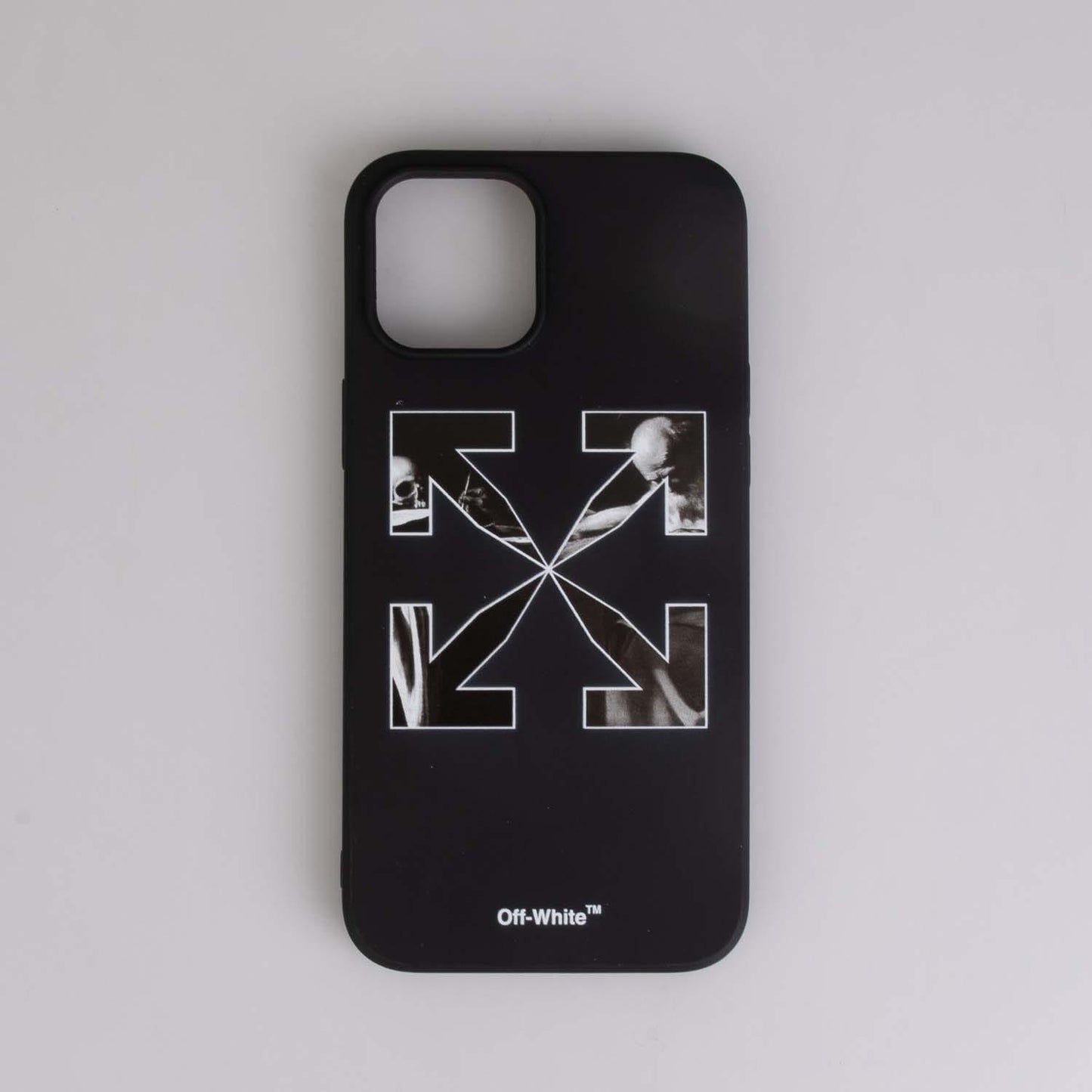 Black - Back - Off White iPhone 12 Pro Max Compatible Caravaggio Arrow Case