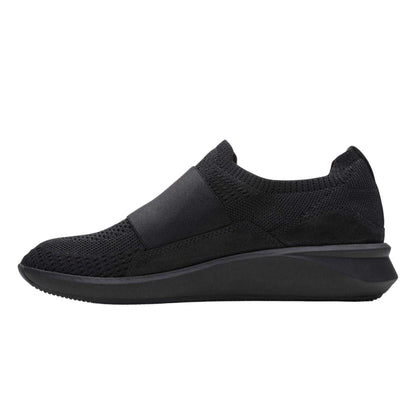 Black - Back - Clarks Womens-Ladies Un Rio Knitted Trainers