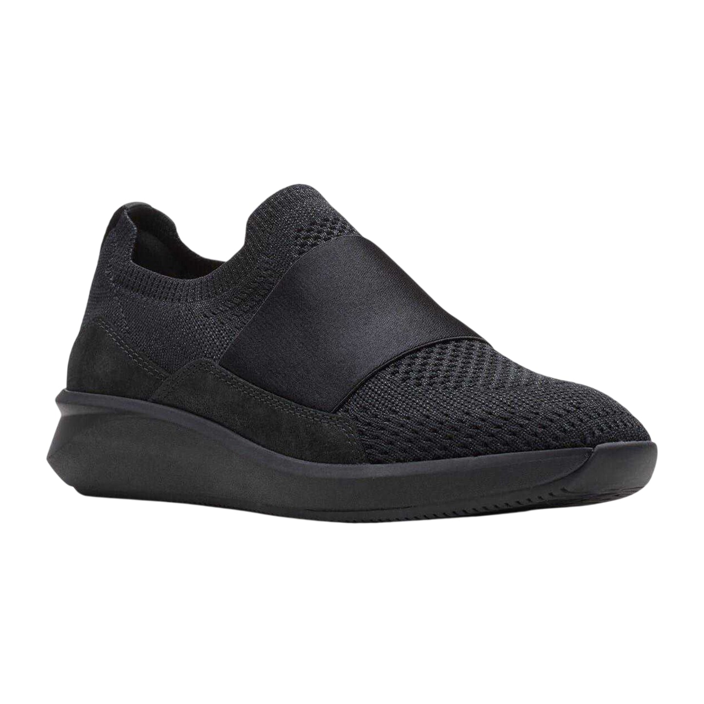 Black - Front - Clarks Womens-Ladies Un Rio Knitted Trainers
