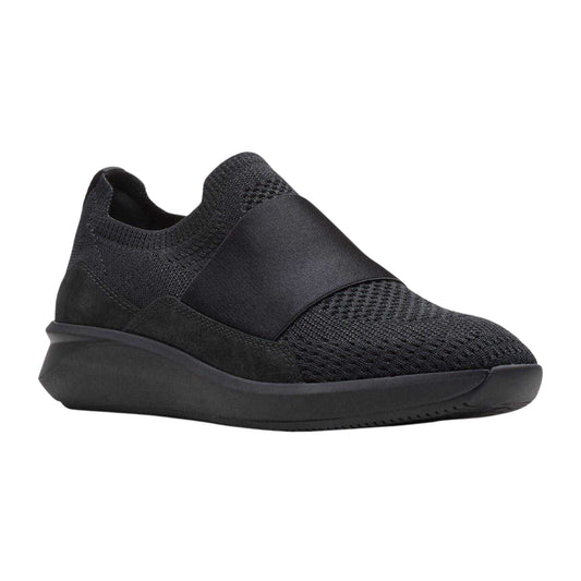 Black - Front - Clarks Womens-Ladies Un Rio Knitted Trainers