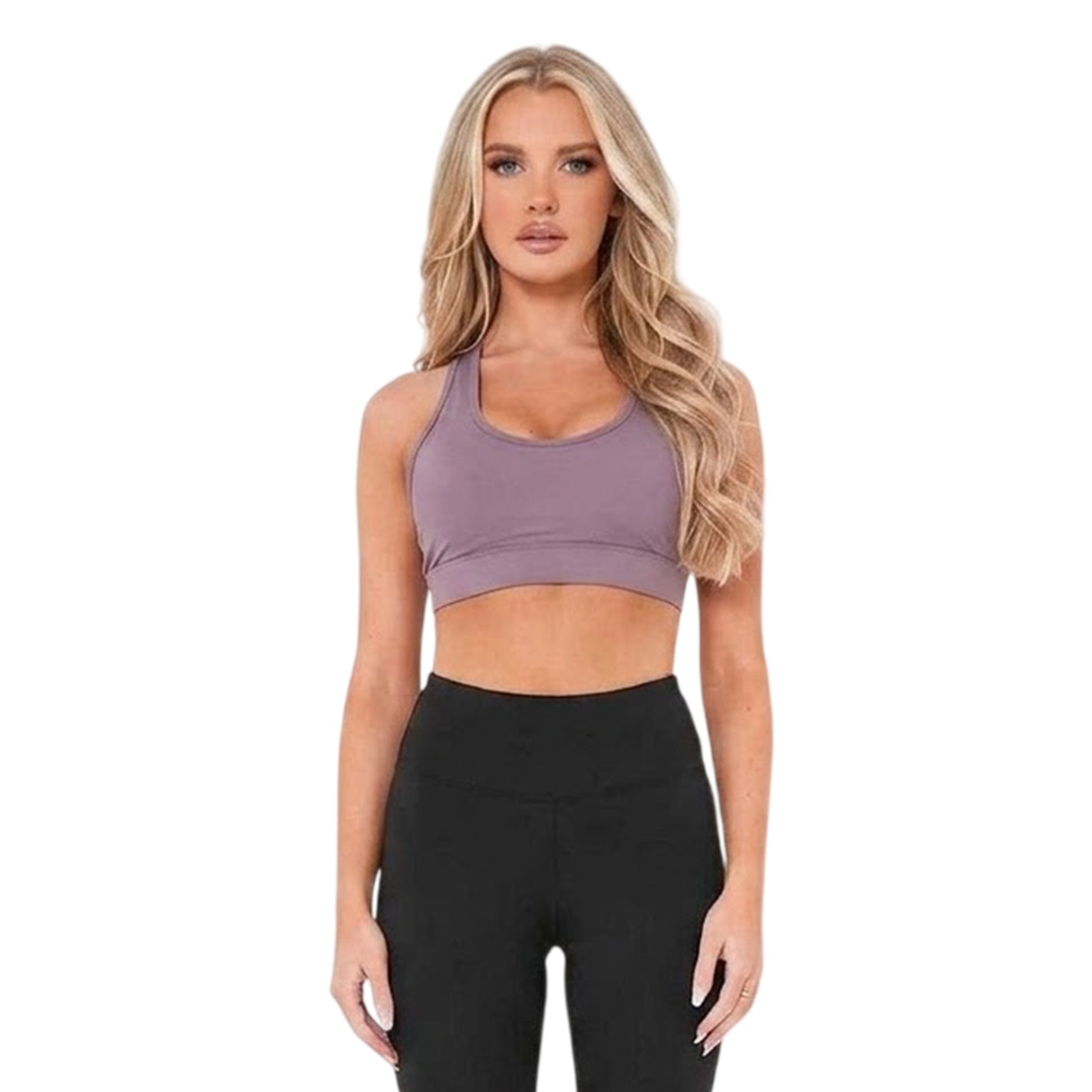 Grey - Front - Missy Empire Womens-Ladies Mesh Panel Sports Bra