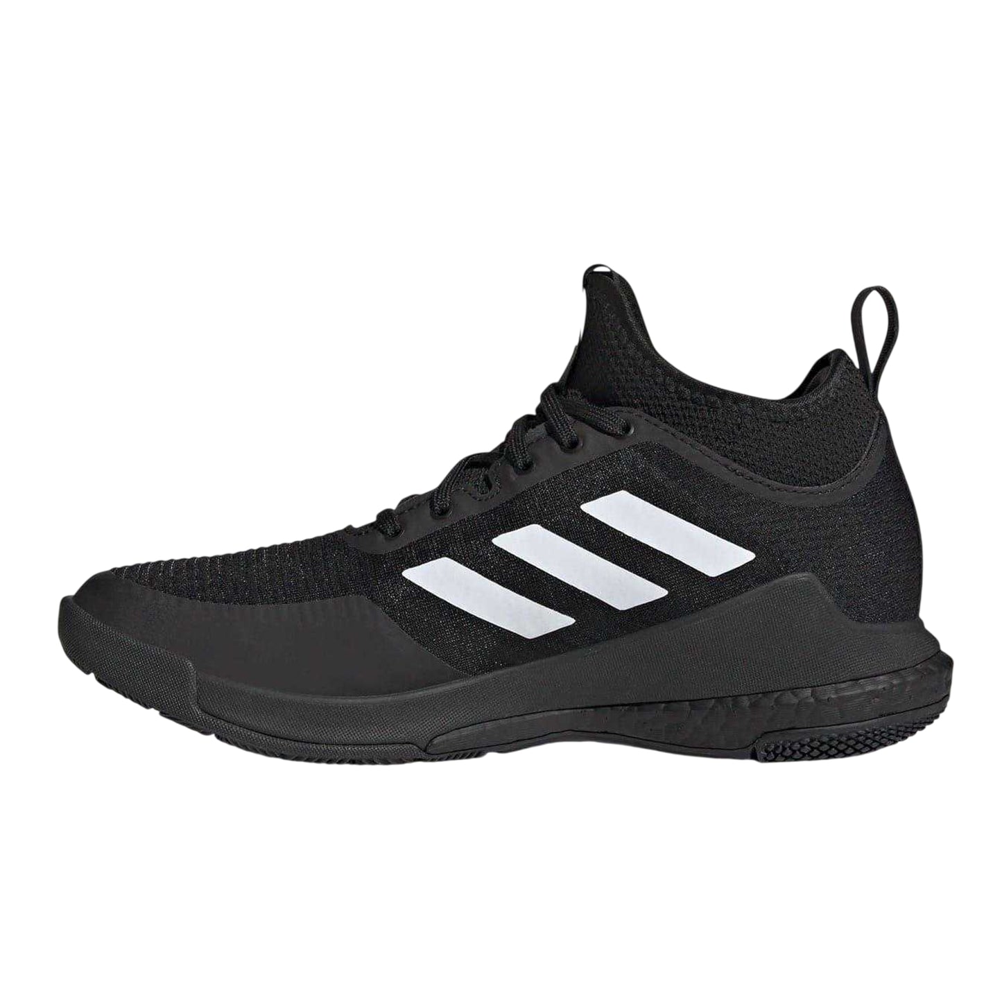 Black-White - Side - Adidas Womens-Ladies Crazyflight Mid Cut Indoor Court Trainers