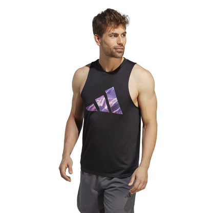 Black-Pink - Side - Adidas Womens-Ladies Designed for Movement HIIT Training Tank Top