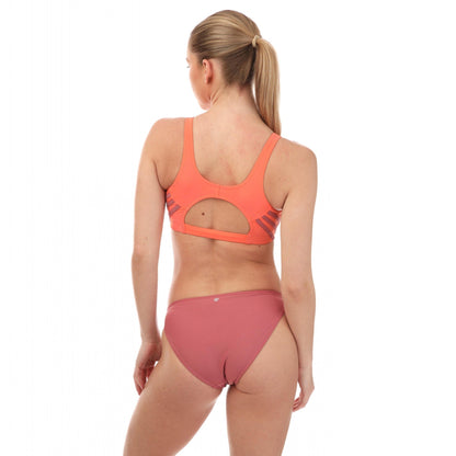 Pink - Back - Adidas Womens-Ladies Two-Piece Swimsuit