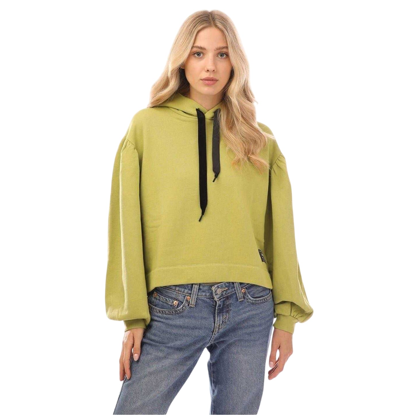 Moss - Front - Levis Womens-Ladies Relaxed Fit Balloon Sleeve Hoodie