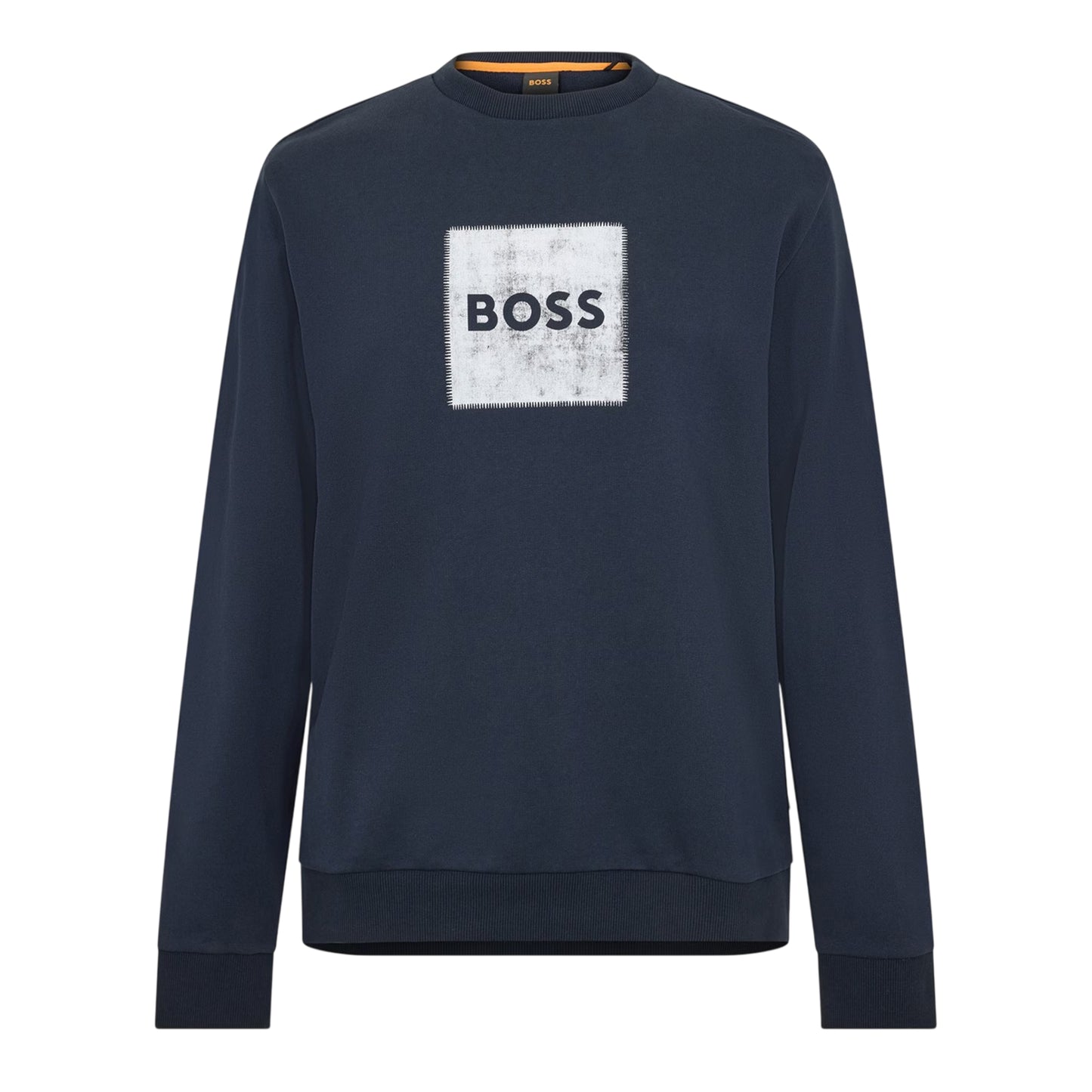 Navy - Front - Boss Mens Stitch Crew Neck Sweatshirt