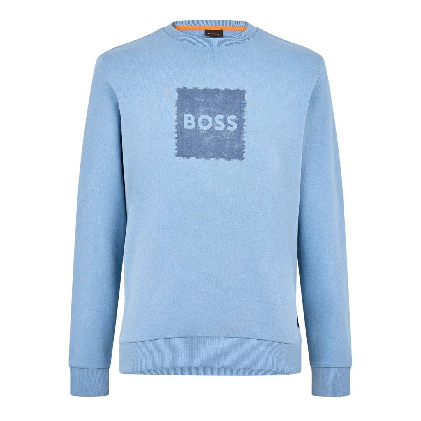 Pastel Blue - Front - Boss Mens Stitch Crew Neck Sweatshirt