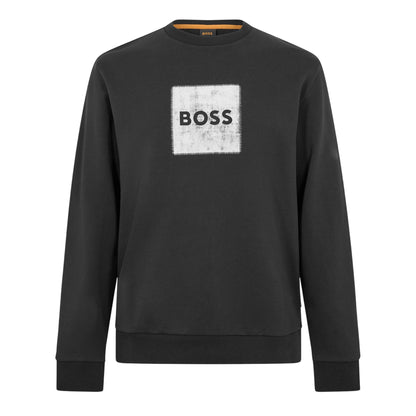 Black - Front - Boss Mens Stitch Crew Neck Sweatshirt