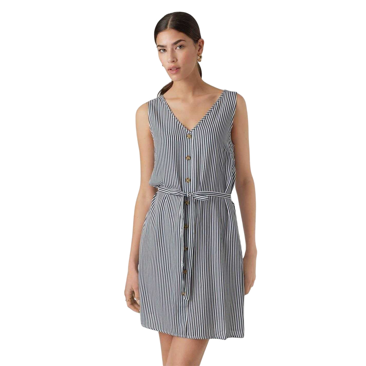 Snow White - Side - Vero Moda Womens-Ladies Striped A-line Mini Dress