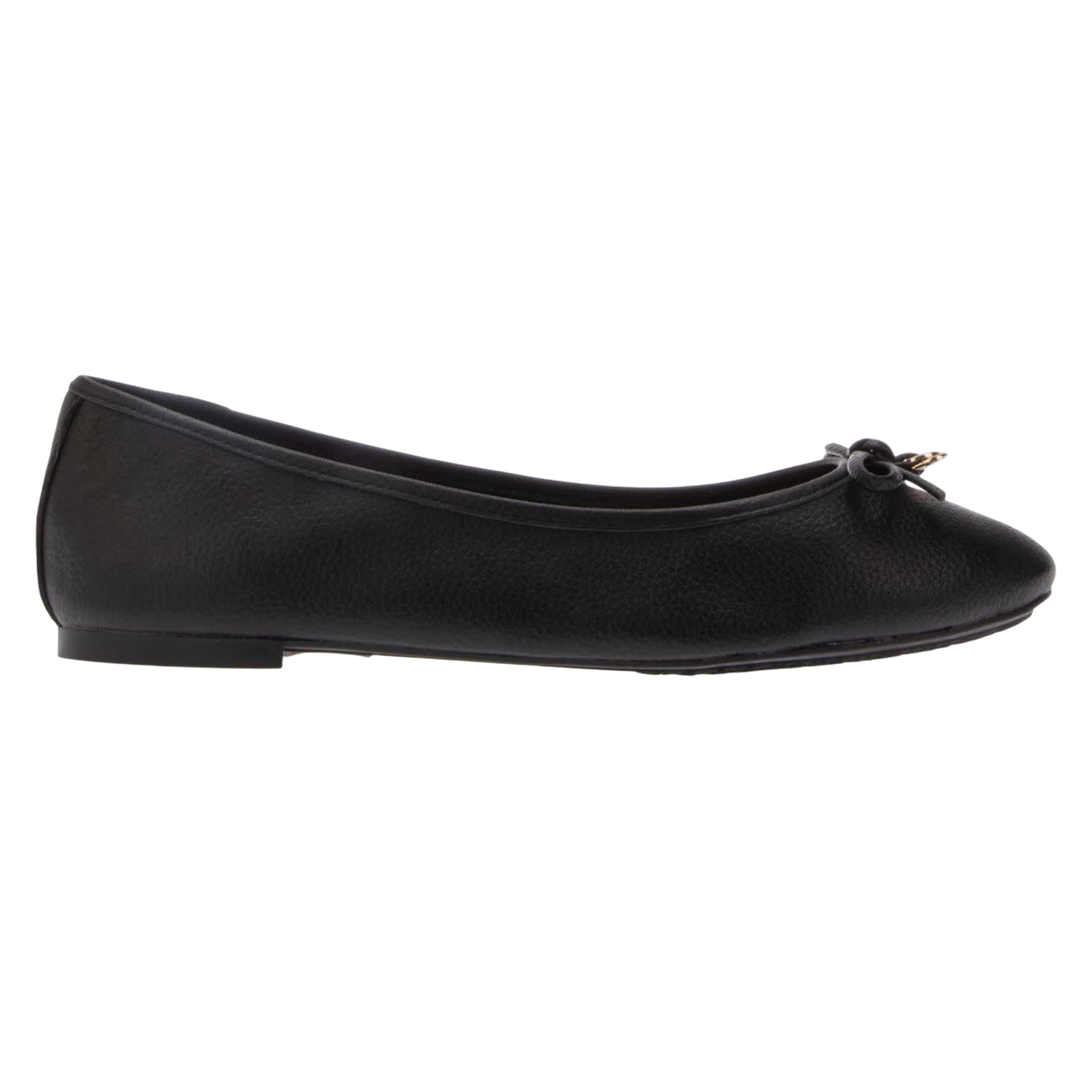 Black - Side - Dune London Womens-Ladies Harpington Leather Ballerina Flats