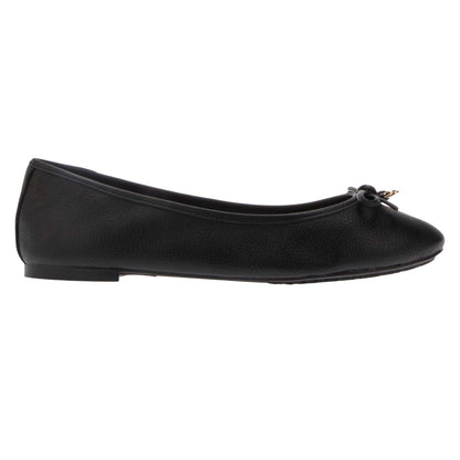 Black - Side - Dune London Womens-Ladies Harpington Leather Ballerina Flats