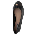 Black - Pack Shot - Dune London Womens-Ladies Harpington Leather Ballerina Flats