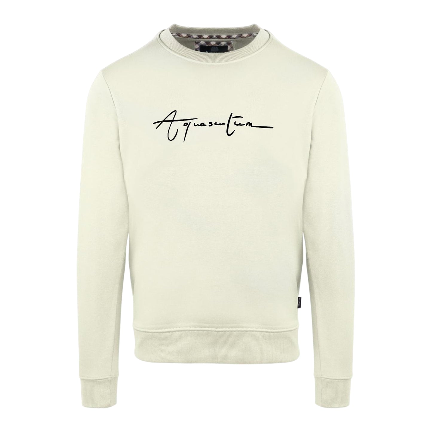 Butter - Front - Aquascutum Mens Script Crew Neck Regular Sweatshirt