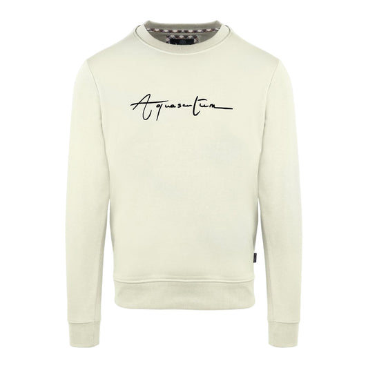 Butter - Front - Aquascutum Mens Script Crew Neck Regular Sweatshirt