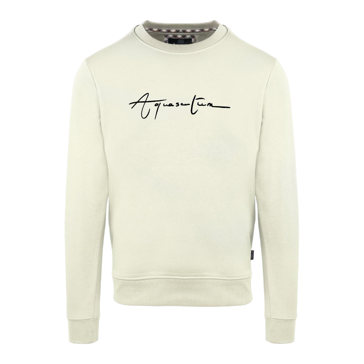 Butter - Front - Aquascutum Mens Script Crew Neck Regular Sweatshirt