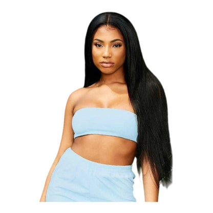 Pale Blue - Back - Missy Empire Womens-Ladies Velour Bandeau Crop Top