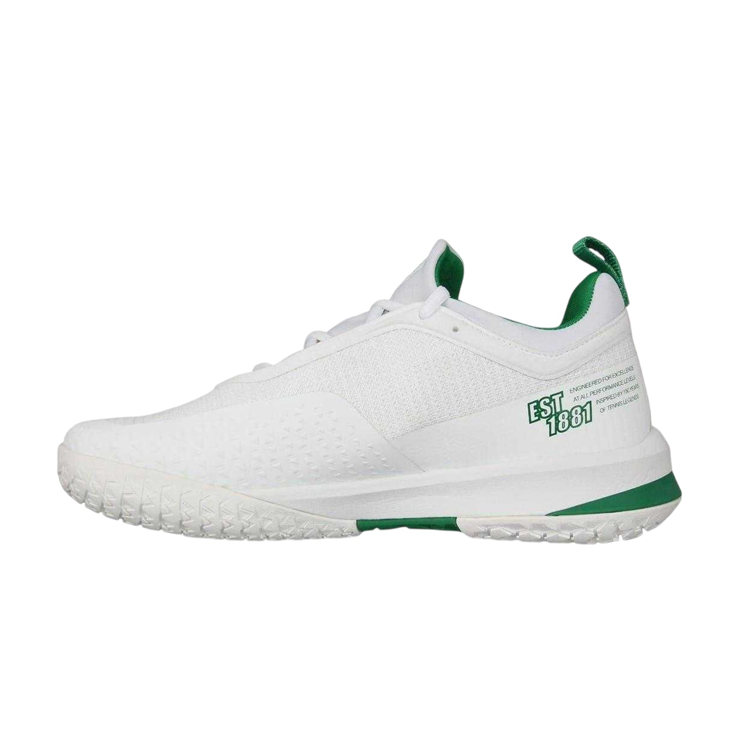 White-Green - Side - Slazenger Mens Pro Tennis Trainers
