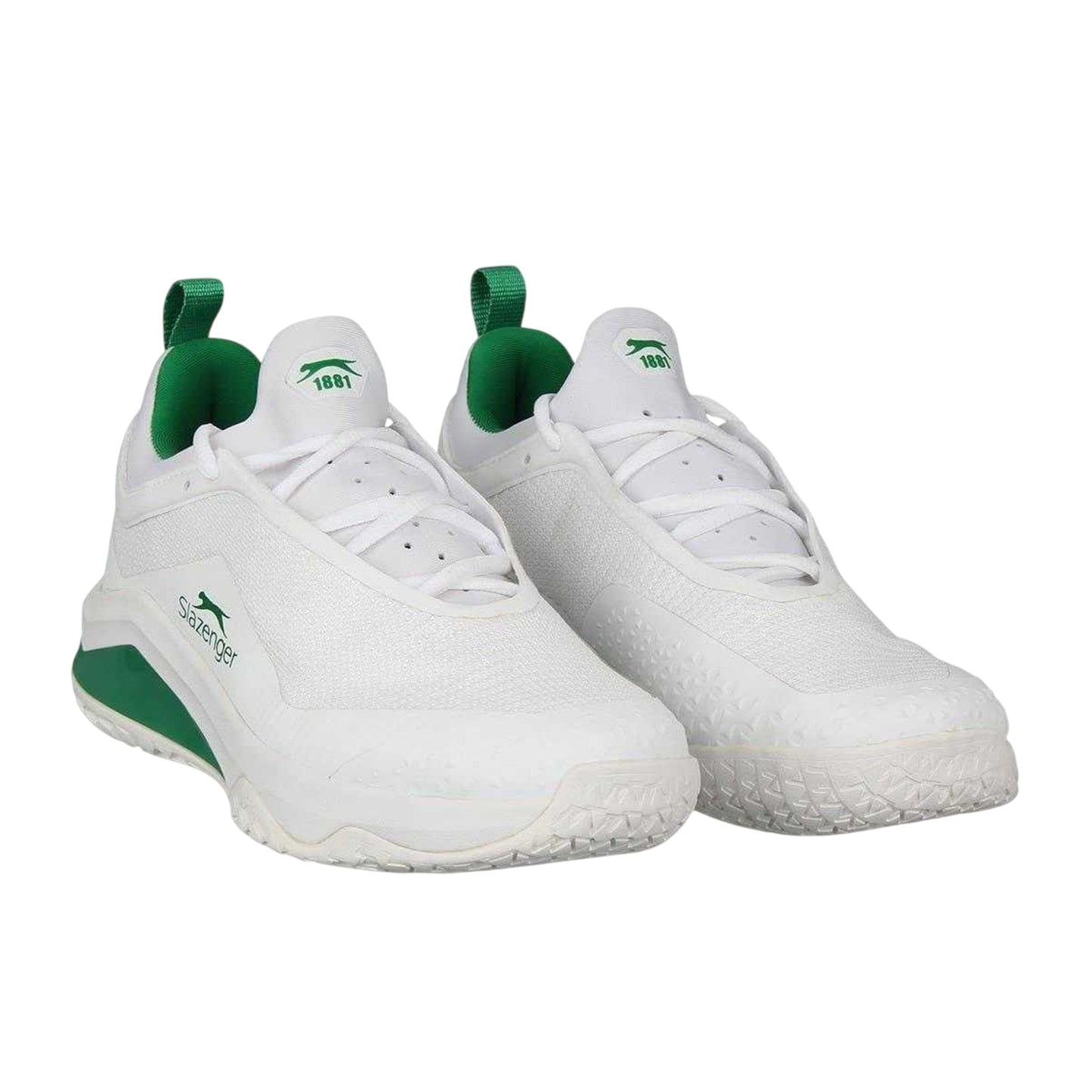 White-Green - Lifestyle - Slazenger Mens Pro Tennis Trainers