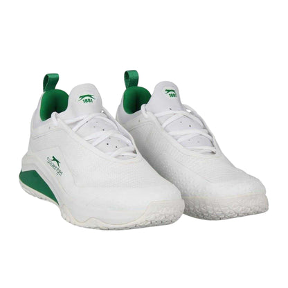 White-Green - Lifestyle - Slazenger Mens Pro Tennis Trainers