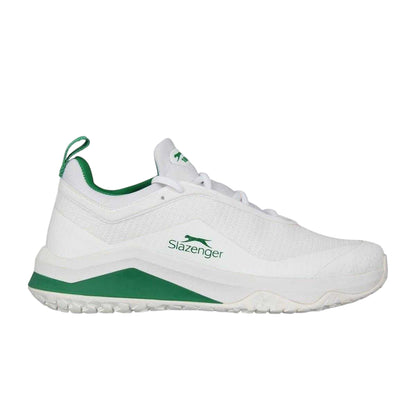 White-Green - Front - Slazenger Mens Pro Tennis Trainers
