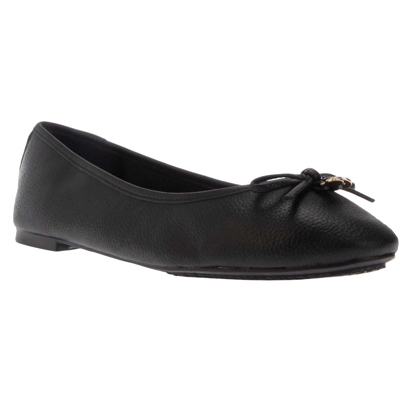 Black - Front - Dune London Womens-Ladies Harpington Leather Ballerina Flats