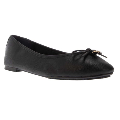 Black - Front - Dune London Womens-Ladies Harpington Leather Ballerina Flats
