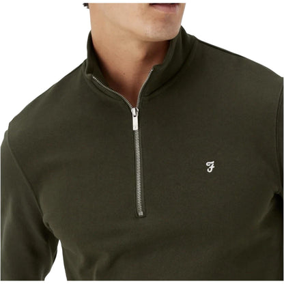 Vintage Green - Side - Farah Mens Aintree Funnel Neck Long-Sleeved Sweatshirt
