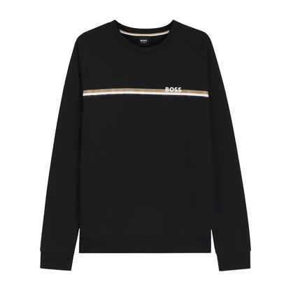 Black - Front - Boss Mens Authentic Regular Sweatshirt
