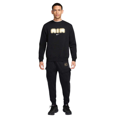 Black-Gold - Side - Nike Mens Air Crew Neck Relaxed Fit Long-Sleeved Sweatshirt