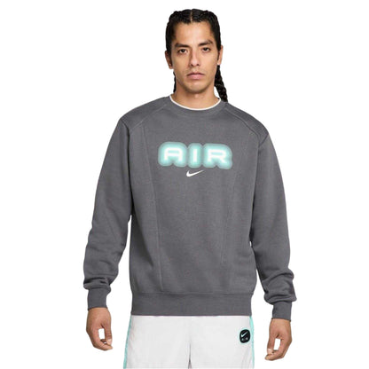 Iron Grey - Front - Nike Mens Air Crew Neck Relaxed Fit Long-Sleeved Sweatshirt