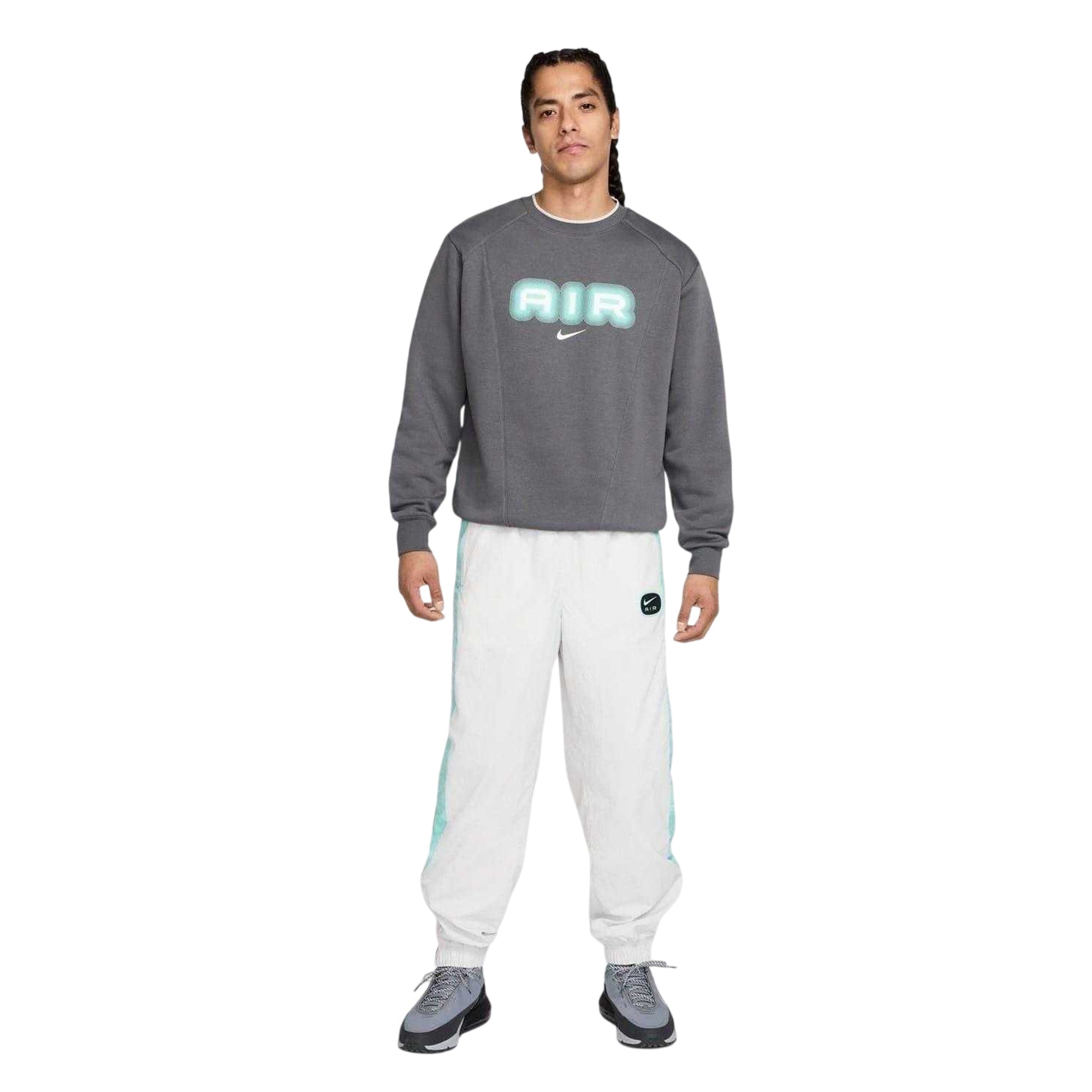 Iron Grey - Side - Nike Mens Air Crew Neck Relaxed Fit Long-Sleeved Sweatshirt