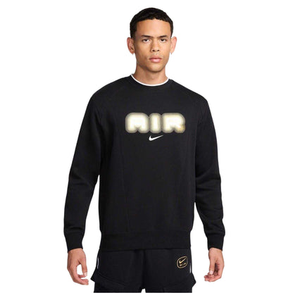 Black-Gold - Front - Nike Mens Air Crew Neck Relaxed Fit Long-Sleeved Sweatshirt