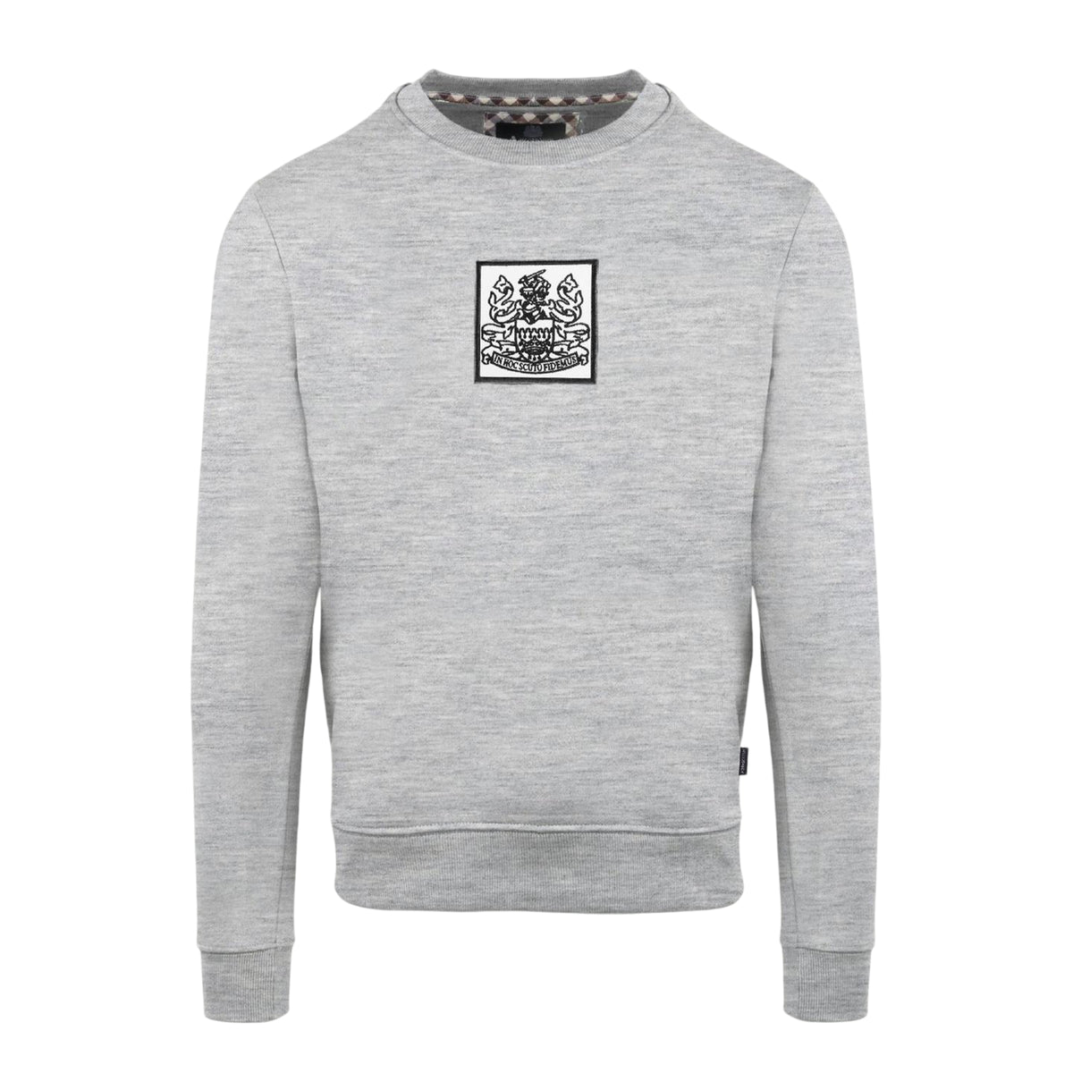Grey - Front - Aquascutum Mens Ribbed Sweatshirt