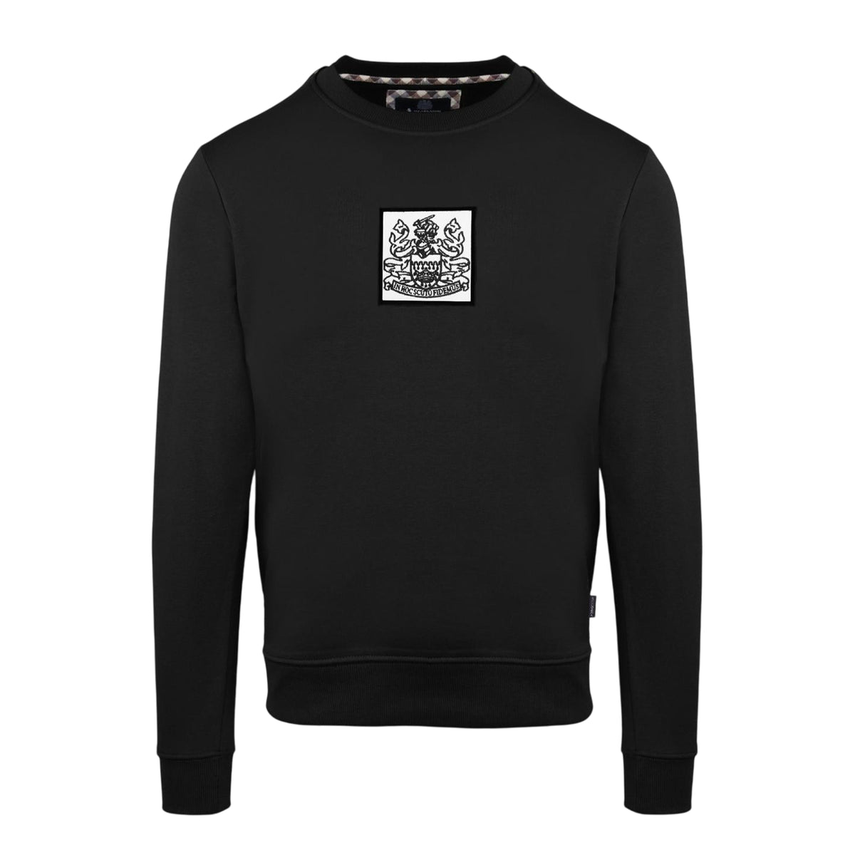 Black - Front - Aquascutum Mens Ribbed Sweatshirt