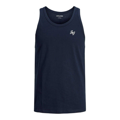 Black-Grey-Navy-Green-White - Side - Jack And Jones Mens Scoop Neck Regular Tank Top (Pack of 5)