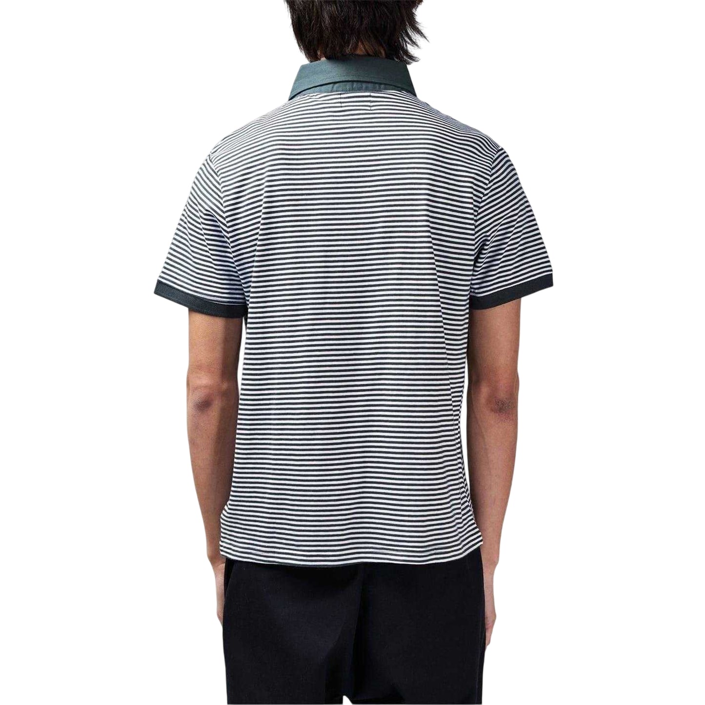 Charcoal-White - Back - Lee Cooper Mens Stripe Polo Shirt