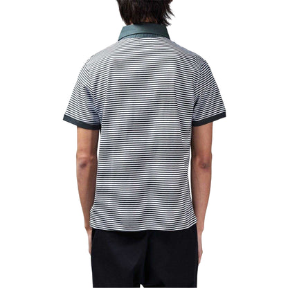 Charcoal-White - Back - Lee Cooper Mens Stripe Polo Shirt