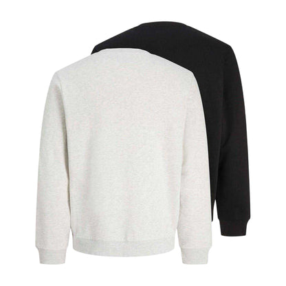 Black-White - Back - Jack And Jones Mens Mason Sweatshirt (Pack of 2)