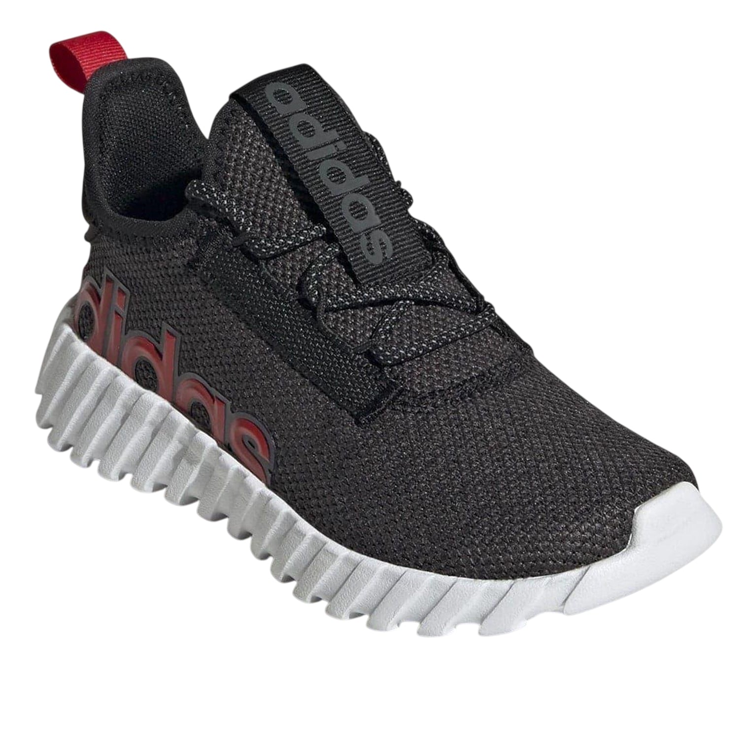 Black-Red - Side - Adidas Childrens-Kids Kaptir 2.0 Logo Trainers