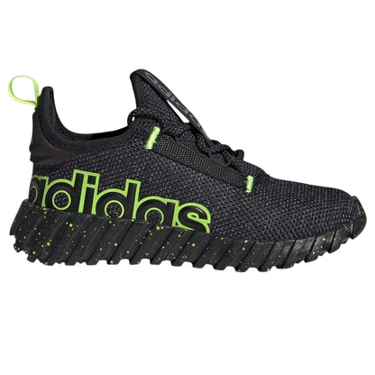 Black-Lemon - Front - Adidas Childrens-Kids Kaptir 2.0 Logo Trainers
