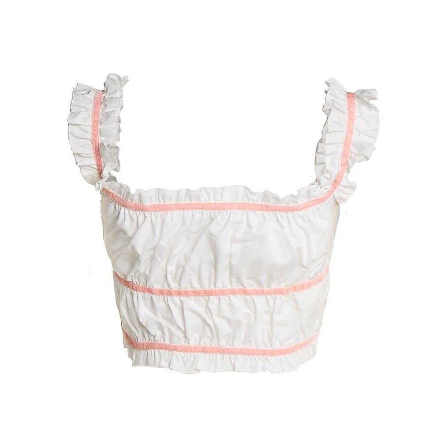 White - Back - Collective The Label Womens-Ladies Lace Up Crop Top
