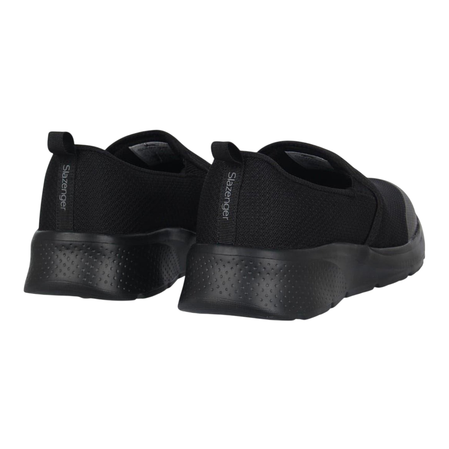 Black - Back - Slazenger Boys Zeal Leather Slip-on Trainers