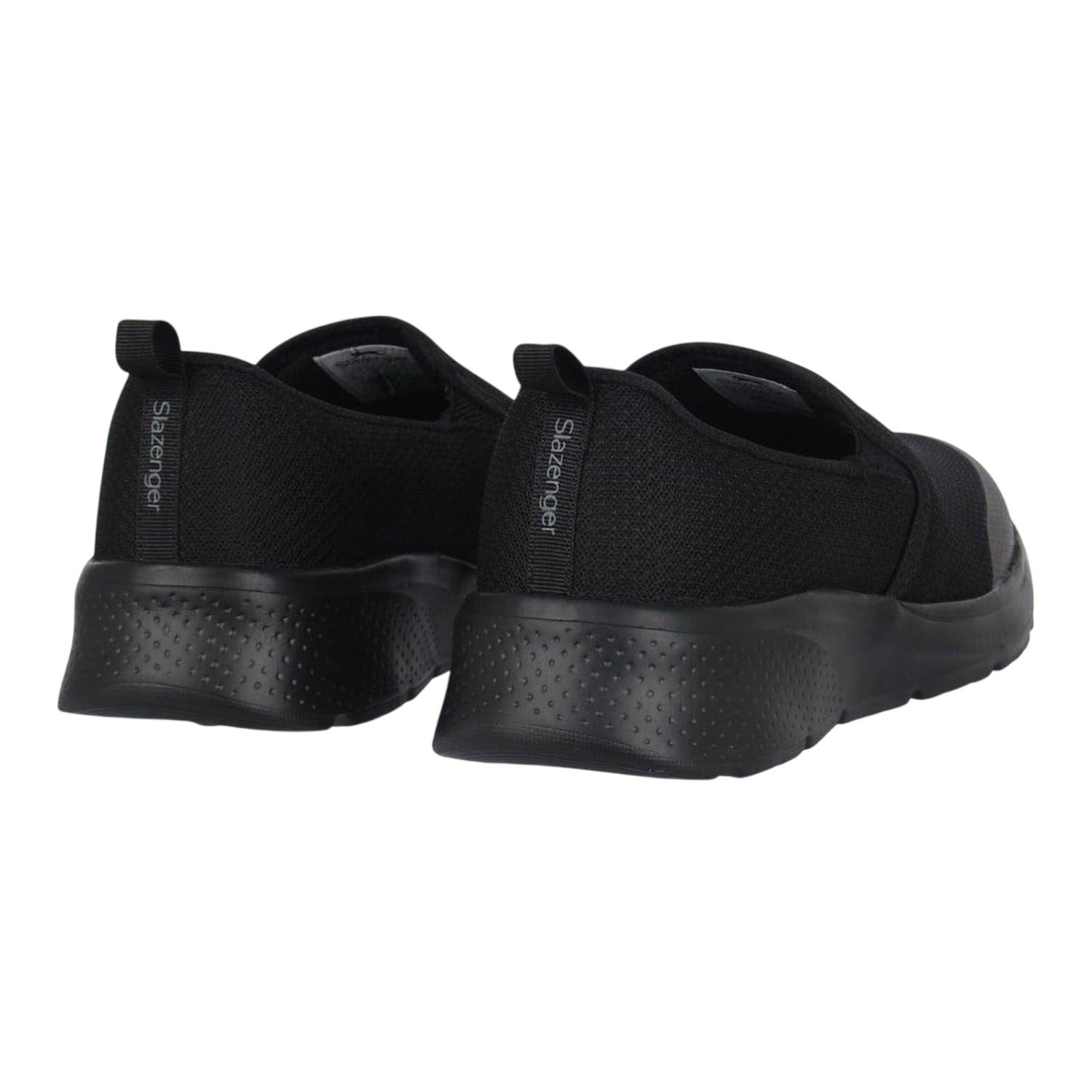 Black - Back - Slazenger Boys Zeal Leather Slip-on Trainers